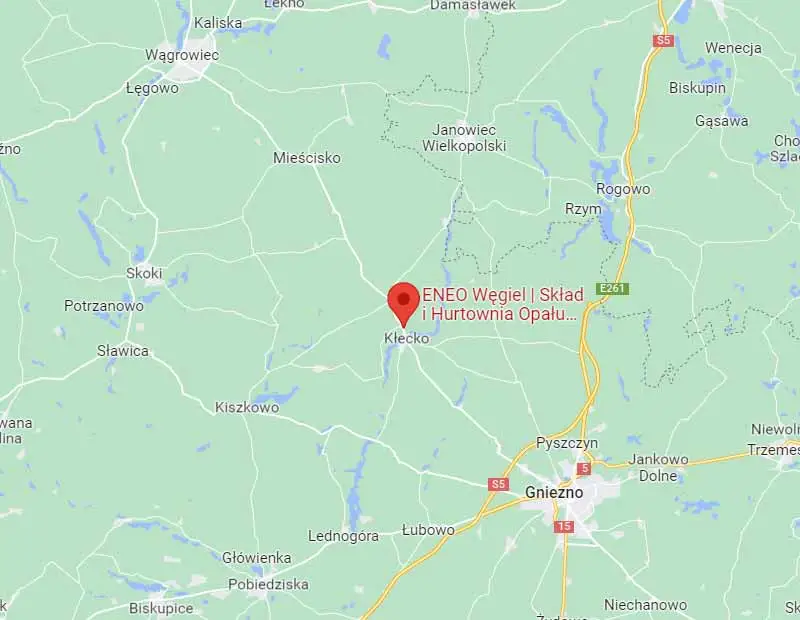 Mapa Google Skład Węgla ENEO - Polska Wieś 44 | Kłecko 62-270